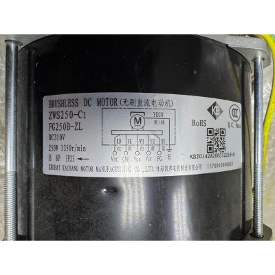 Электродвигатель ZWS250-C1 FG250B-ZL, 310V, 250W внутреннего блока канального кондиционера EACD/I-48