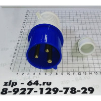 Вилка 023 2P+PE 220V 32A