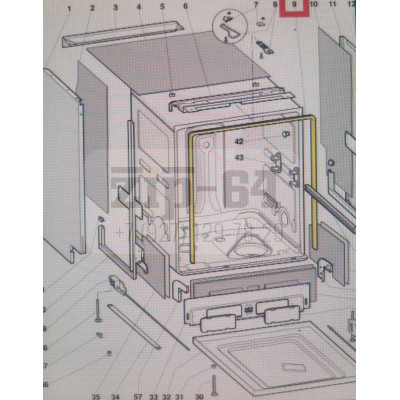 Уплотнитель двери для посудомоечной машины Indesit (Индезит) / Ariston (Аристон) - 141317 Уплотнитель двери для посудомоечной машины Indesit (Индезит) / Ariston (Аристон) - 141317