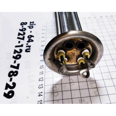 ТЭН RF 2000W(1000+1000),нерж, Ø64, М4, клеммы под винт, L205мм