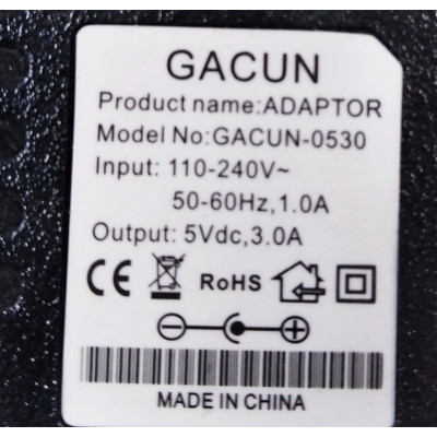 Блок питания GACUN 5V 2A  пластиковый корпус