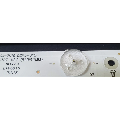 Светодиодная подсветка для телевизора LG 32
GJ-2K16 GEMINI-315 D307-V1.1 - LED
TPT315B5-WHBN85.K LG 32LJ500U. 
Длина линейки: 620 
Количество светодиодов: 7
Напряжение диода: 3V
Тип подсветки: Direct LED (задняя)